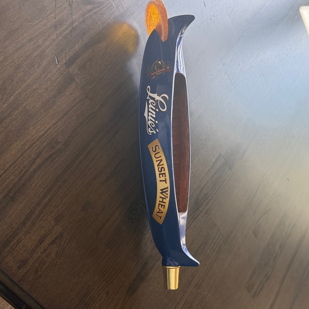 Leinenkugels Leinie's Sunset Wheat Blue Canoe Beer Tap handle 14" tall